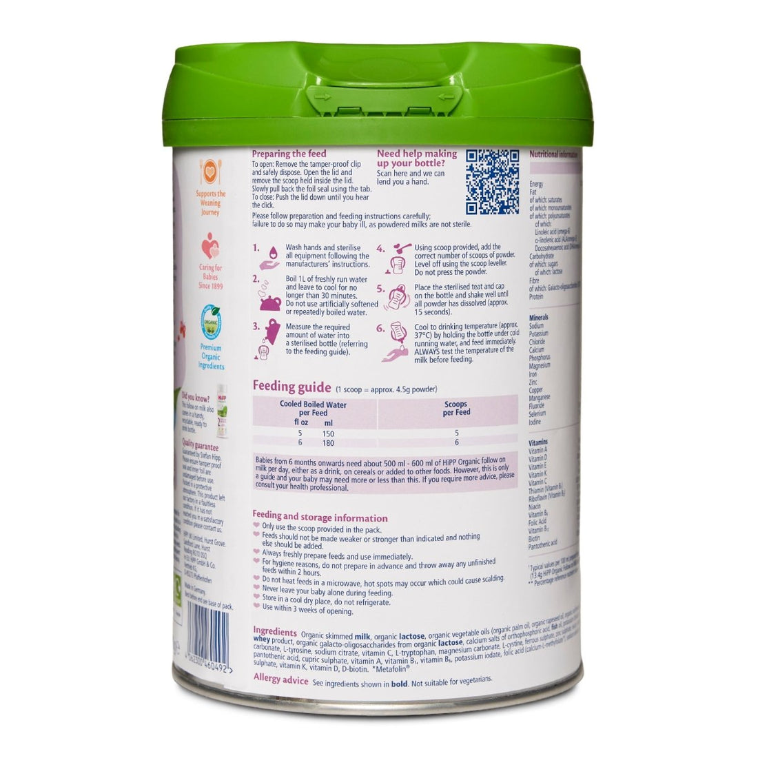 HiPP UK Organic Stage 2 from 6 Months (800g) - Formuland