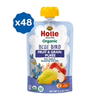 Holle Baby Food Pouches - Organic Fruit & Grain Puree - Blue Bird (USA Version) - Formuland