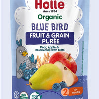 Holle Baby Food Pouches - Organic Fruit & Grain Puree - Blue Bird (USA Version) - Formuland
