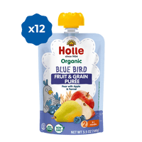 Holle Baby Food Pouches - Organic Fruit & Grain Puree - Blue Bird (USA Version) - Formuland