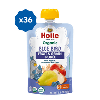 Holle Baby Food Pouches - Organic Fruit & Grain Puree - Blue Bird (USA Version) - Formuland