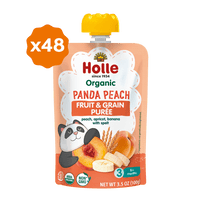 Holle Baby Food Pouches - Organic Fruit & Grain Puree - Panda Peach (USA Version) - Formuland