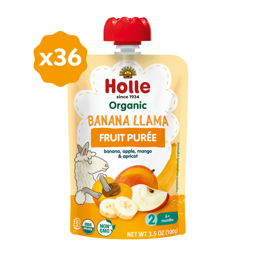 Holle Baby Food Pouches - Organic Fruit Puree - Banana Llama (USA Version) - Formuland