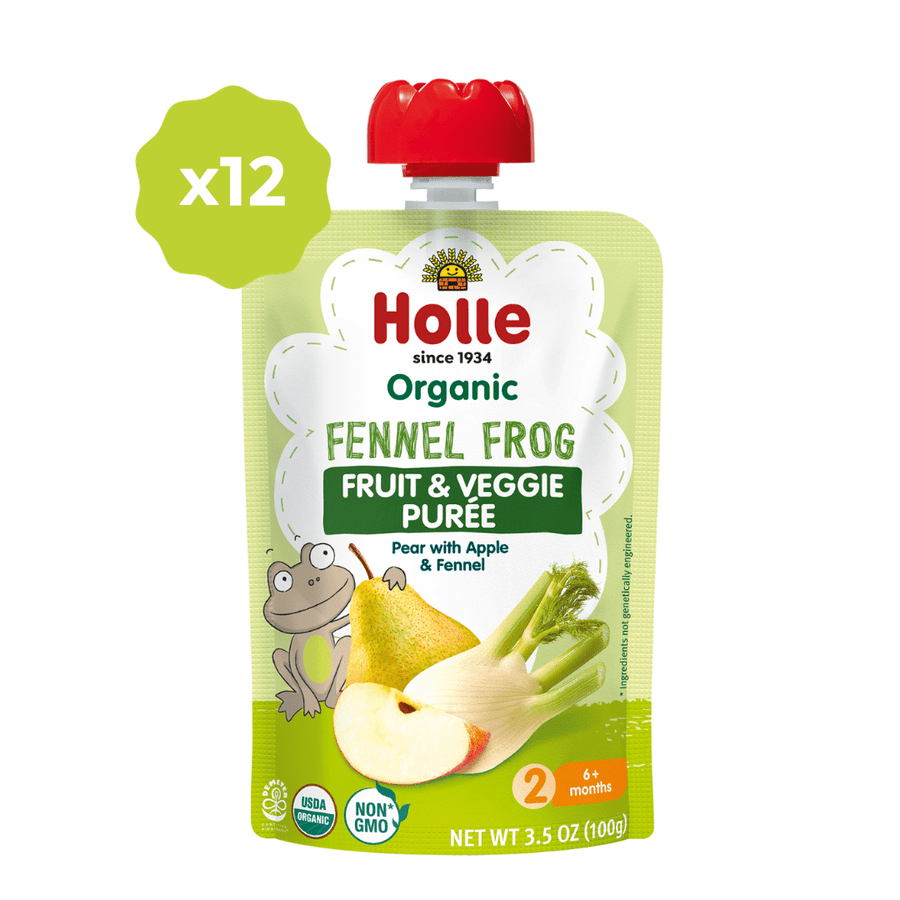 Holle Baby Food Pouches - Organic Fruit & Veggie Puree - Fennel Frog (USA Version) - Formuland