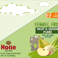 Holle Baby Food Pouches - Organic Fruit & Veggie Puree - Fennel Frog (USA Version) - Formuland