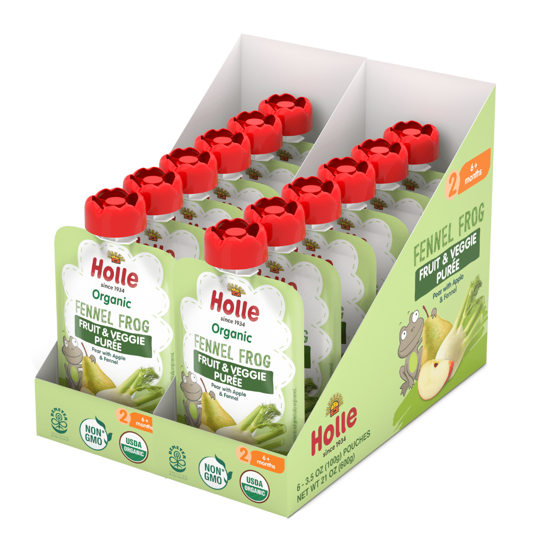 Holle Baby Food Pouches - Organic Fruit & Veggie Puree - Fennel Frog (USA Version) - Formuland