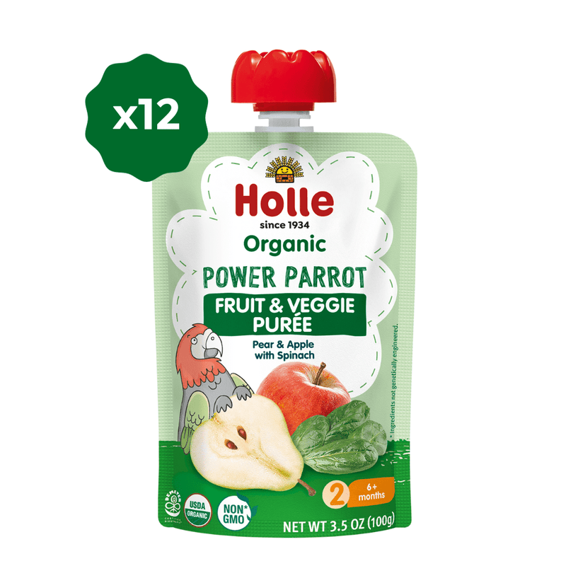 Holle Baby Food Pouches - Organic Fruit & Veggie Puree - Power Parrot (USA Version) - Formuland