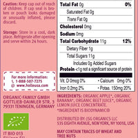 Holle Baby Food Pouches - Organic Fruit & Veggie Puree - Zebra Beet (USA Version) - Formuland