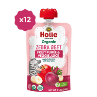 Holle Baby Food Pouches - Organic Fruit & Veggie Puree - Zebra Beet (USA Version) - Formuland
