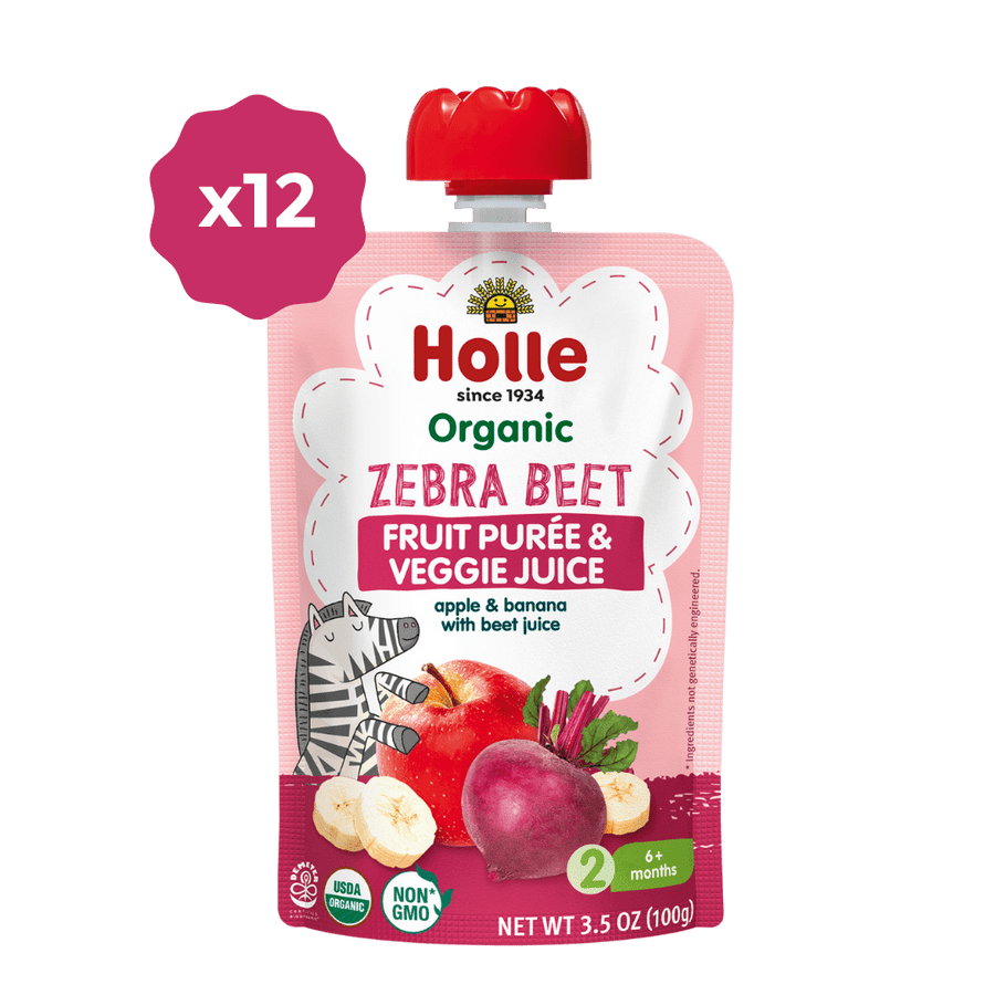 Holle Baby Food Pouches - Organic Fruit & Veggie Puree - Zebra Beet (USA Version) - Formuland