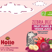 Holle Baby Food Pouches - Organic Fruit & Veggie Puree - Zebra Beet (USA Version) - Formuland