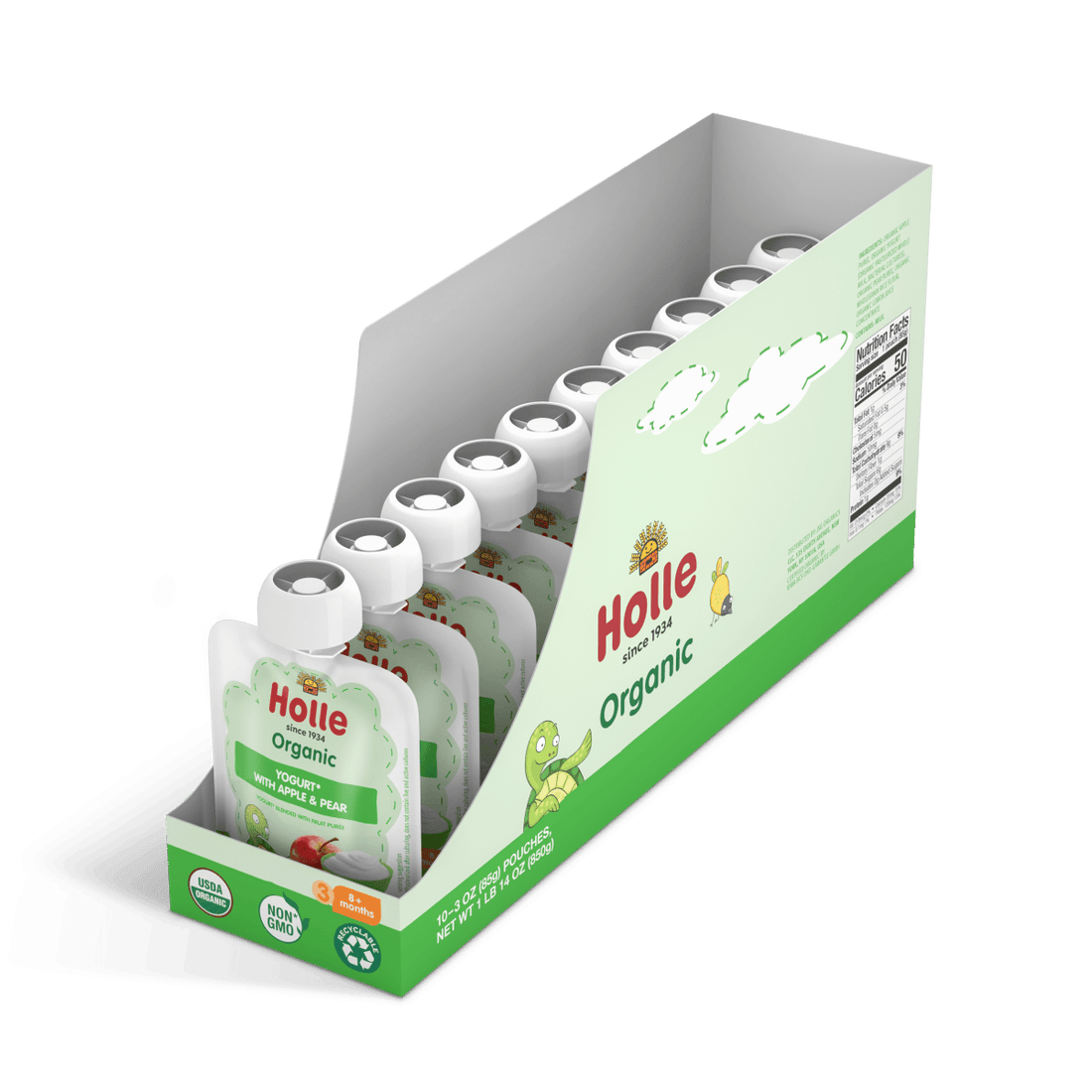 Holle Organic Apple & Pear Yogurt Pouches – 85g - Formuland