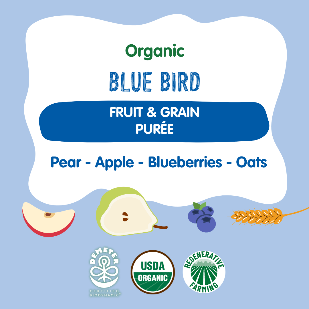 Holle Organic Blue Bird - Fruit & Grain Purée Pouches - Formuland
