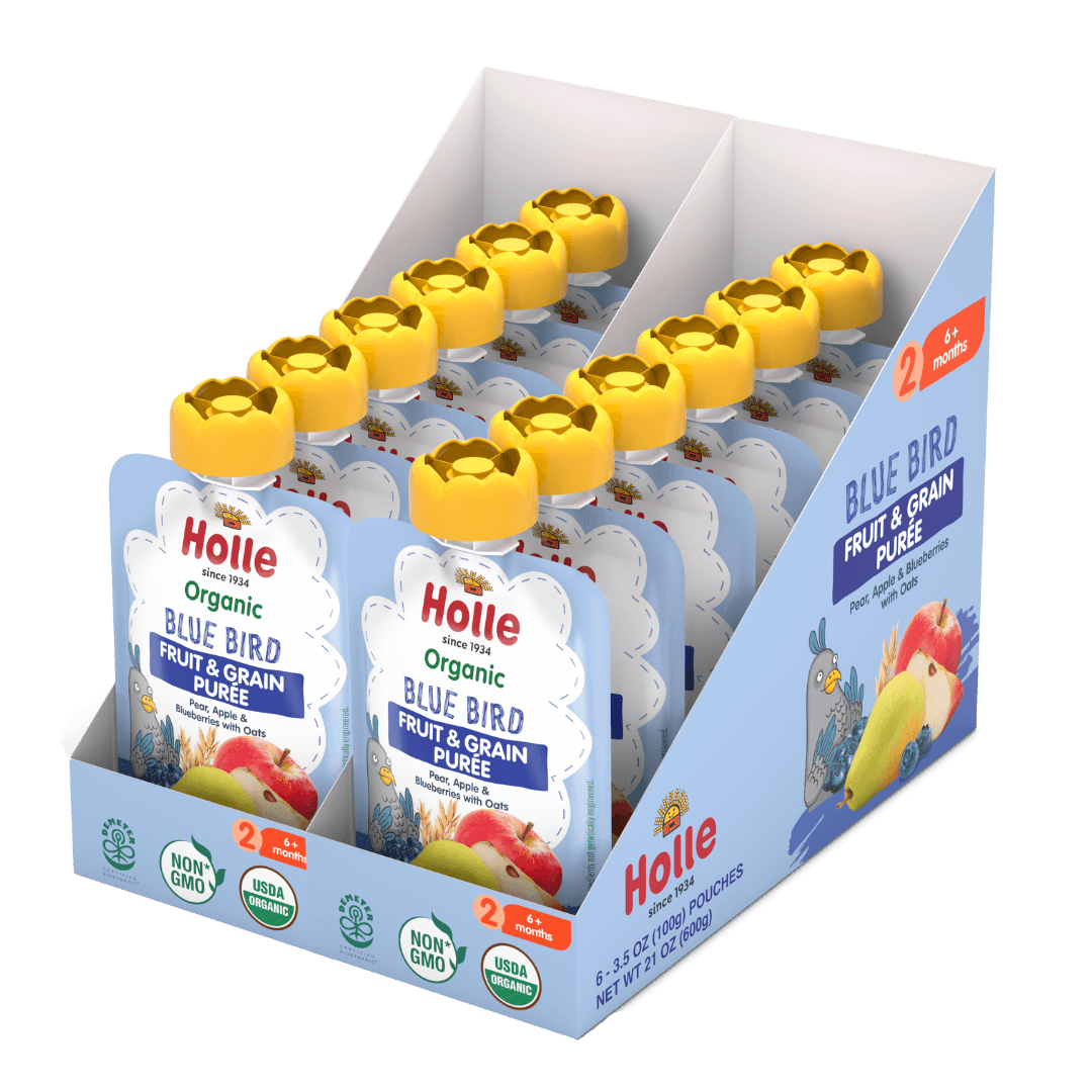 Holle Organic Blue Bird - Fruit & Grain Purée Pouches - Formuland