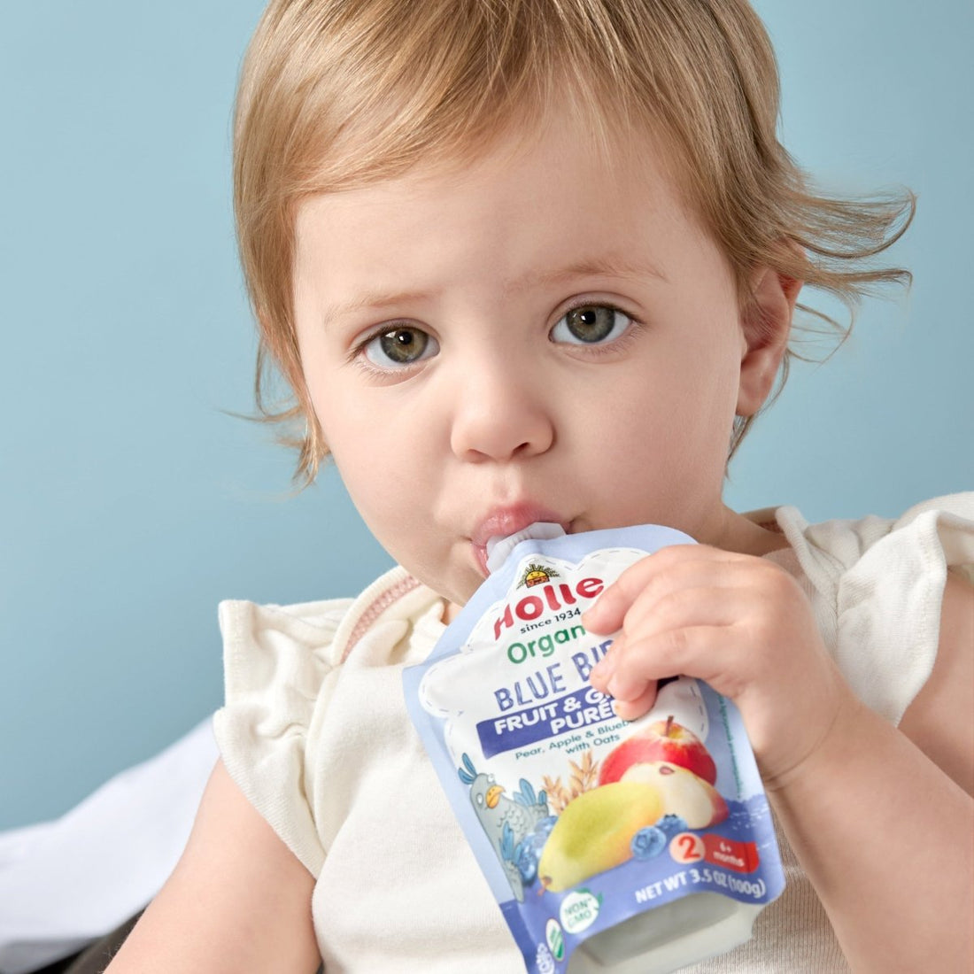 Holle Organic Blue Bird - Fruit & Grain Purée Pouches - Formuland