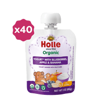Holle Organic Blueberries, Apple & Banana Yogurt Pouches - Formuland