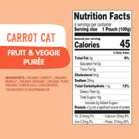 Holle Organic Carrot Cat - Fruit & Veggie Purée Pouches - Formuland