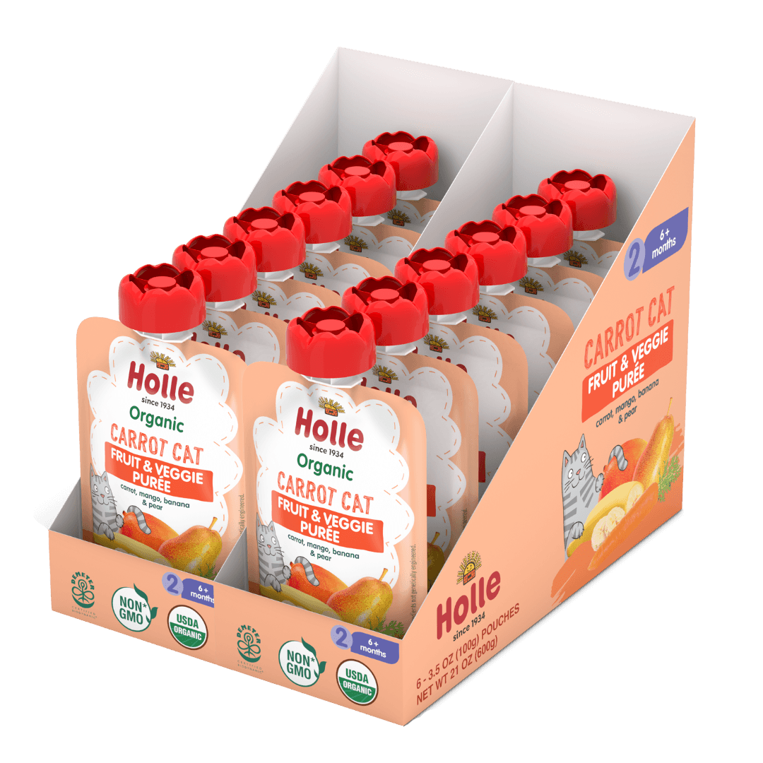 Holle Organic Carrot Cat - Fruit & Veggie Purée Pouches - Formuland