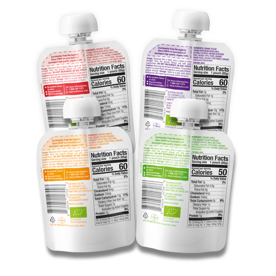 Holle Organic Grass - Fed Yogurt Variety Pack – No Added Sugar, Non - GMO Baby Snack (USA Version) - Formuland