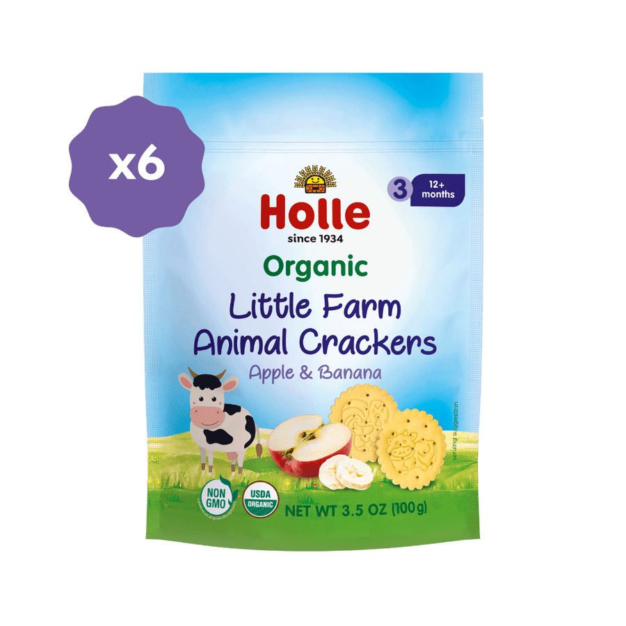 Holle Organic Little Farm Animal Crackers - Apple & Banana (USA Version) - Formuland