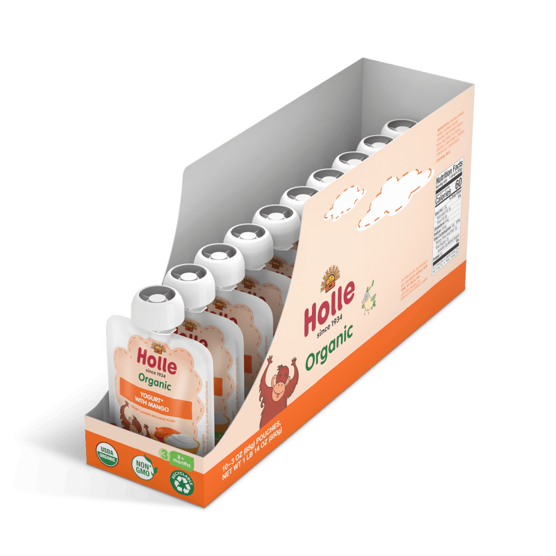 Holle Organic Mango Yogurt Pouch – 85g - Formuland