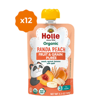 Holle Organic Panda Peach - Fruit & Grain Purée Pouches - Formuland