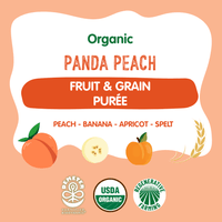 Holle Organic Panda Peach - Fruit & Grain Purée Pouches - Formuland