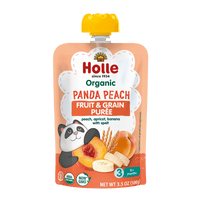 Holle Organic Panda Peach - Fruit & Grain Purée Pouches - Formuland