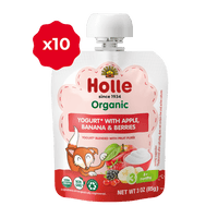 Holle Organic Yogurt Pouches - Apple, Banana & Berries - 10 Pack (USA Version) - Formuland