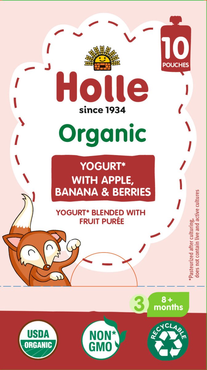 Holle Organic Yogurt Pouches - Apple, Banana & Berries - 10 Pack (USA Version) - Formuland