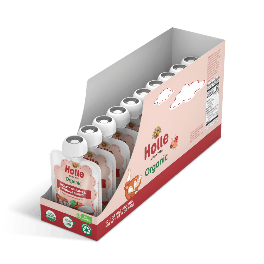 Holle Organic Yogurt Pouches - Apple, Banana & Berries - 10 Pack (USA Version) - Formuland
