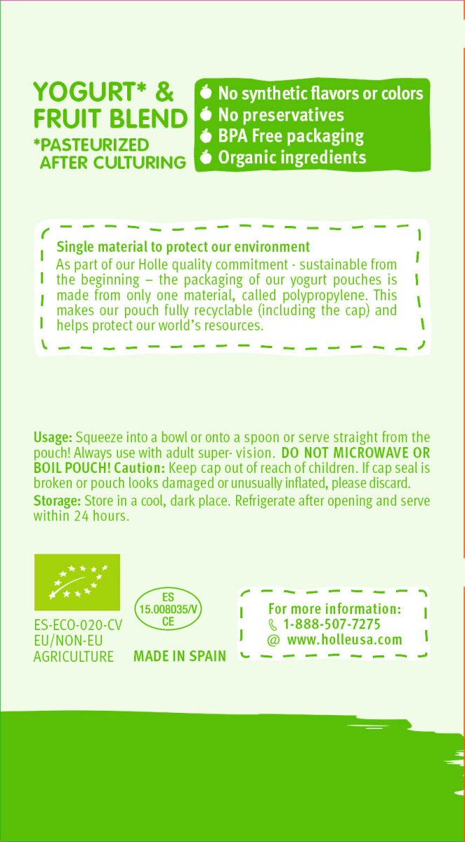 Holle Organic Yogurt Pouches - Apple & Pear - 10 Pack (USA Version) - Formuland