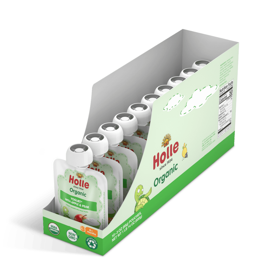 Holle Organic Yogurt Pouches - Apple & Pear - 10 Pack (USA Version) - Formuland