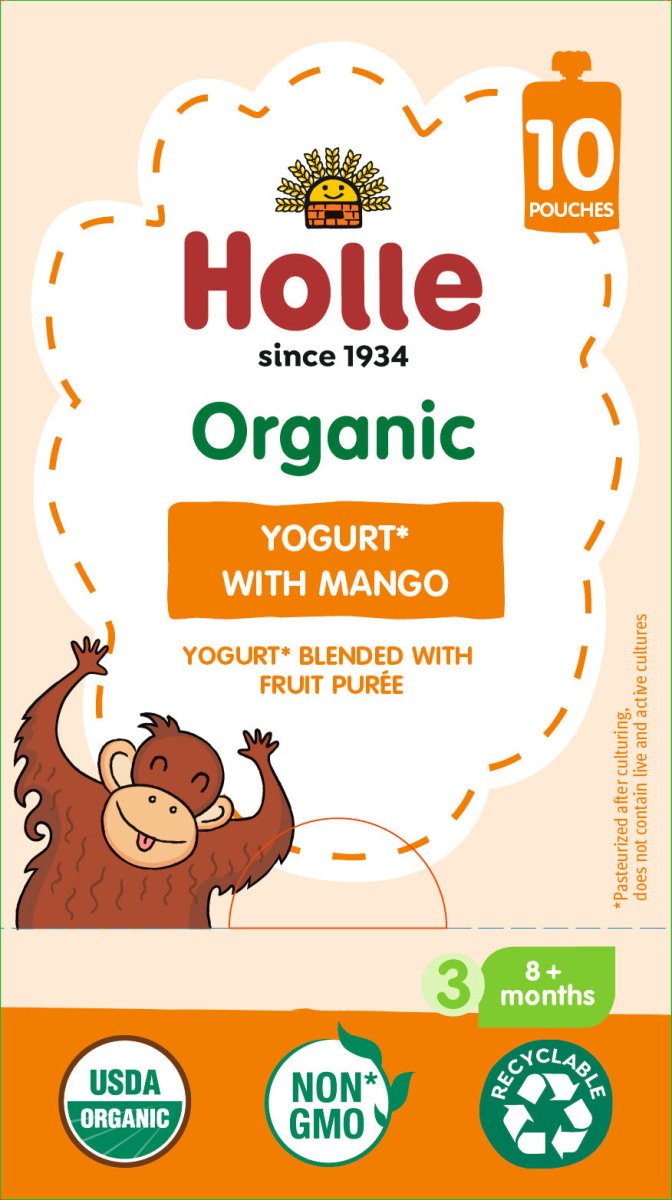 Holle Organic Yogurt Pouches - Mango - 10 Pack (USA Version) - Formuland