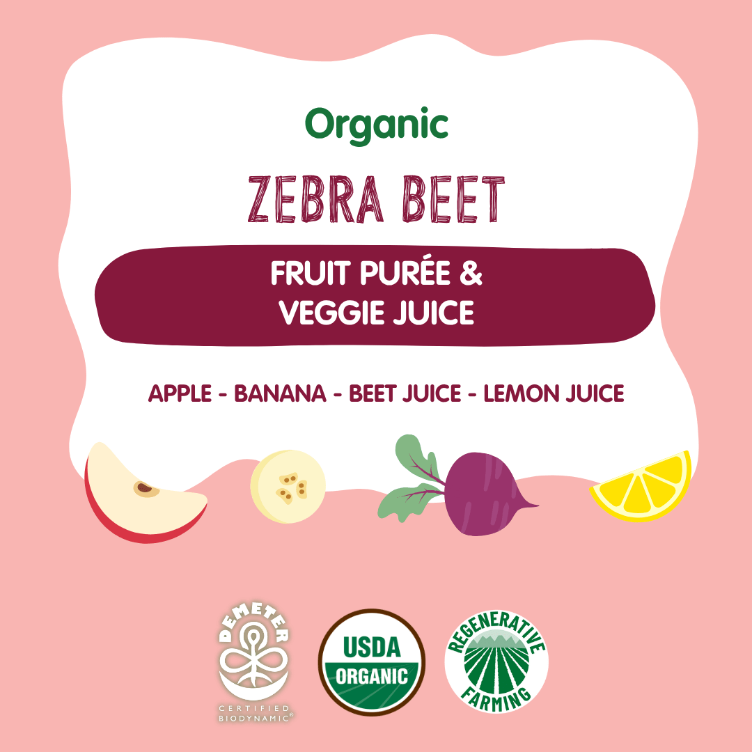Holle Organic Zebra Beet - Fruit & Veggie Purée Pouches - Formuland