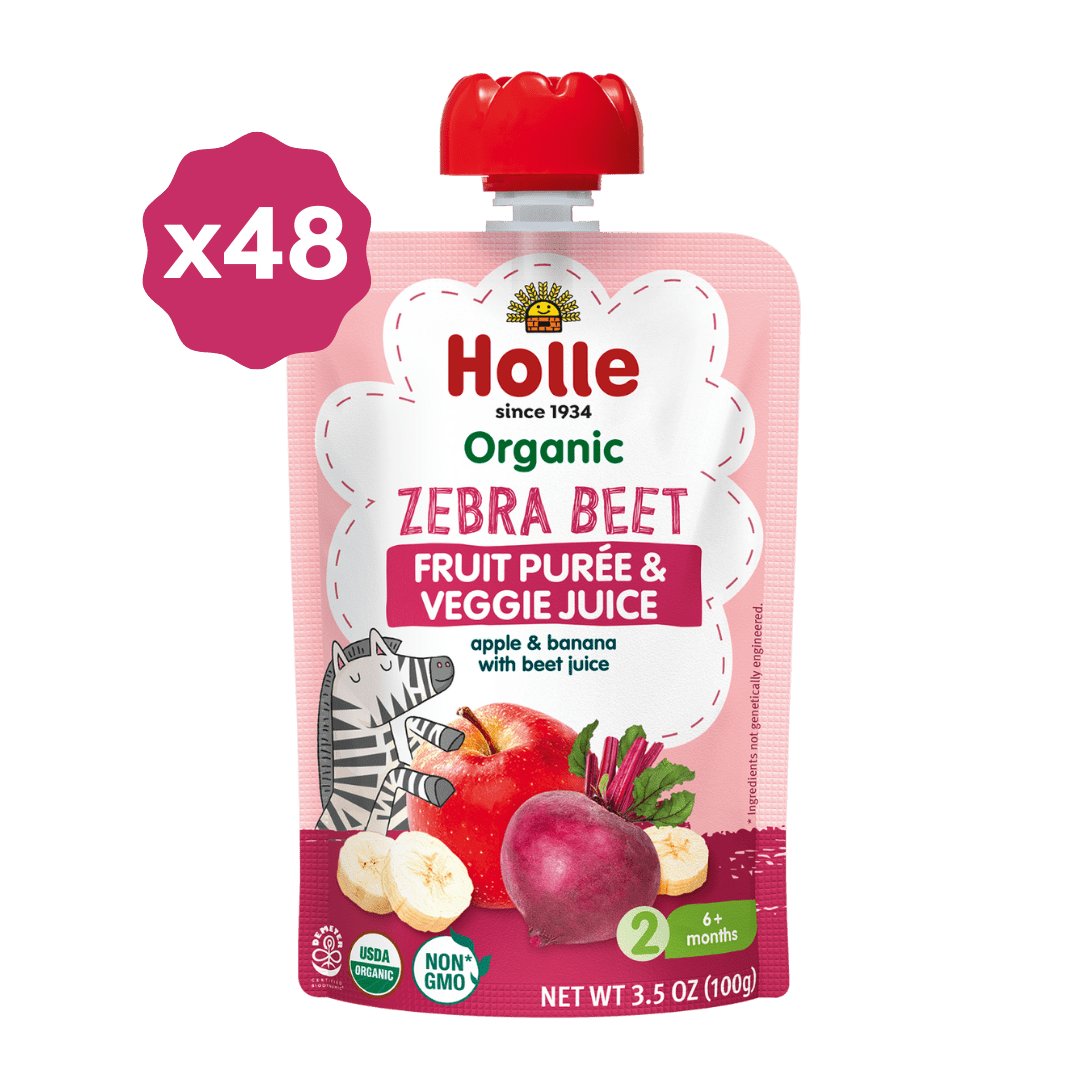 Holle Organic Zebra Beet - Fruit & Veggie Purée Pouches - Formuland