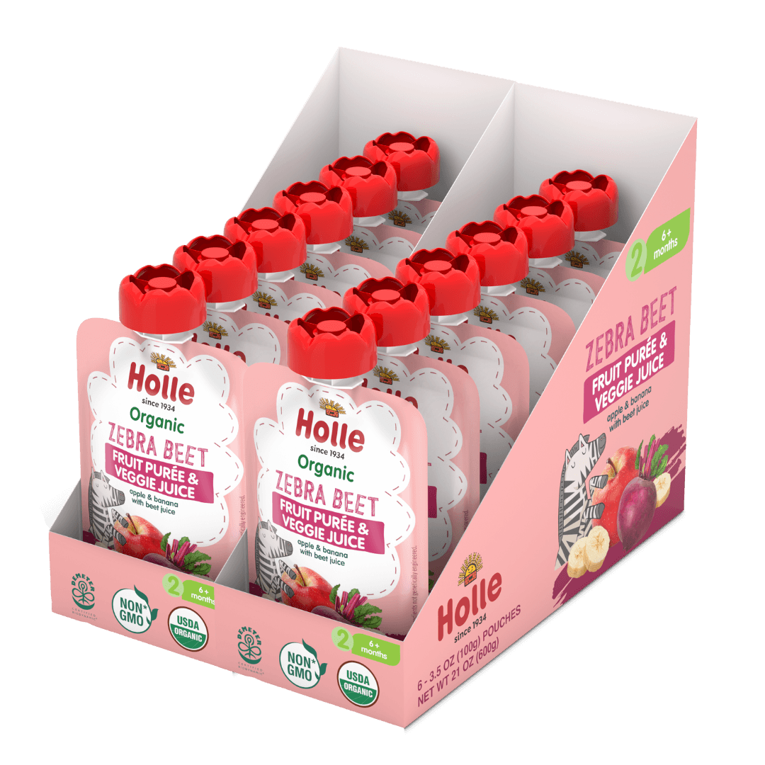 Holle Organic Zebra Beet - Fruit & Veggie Purée Pouches - Formuland