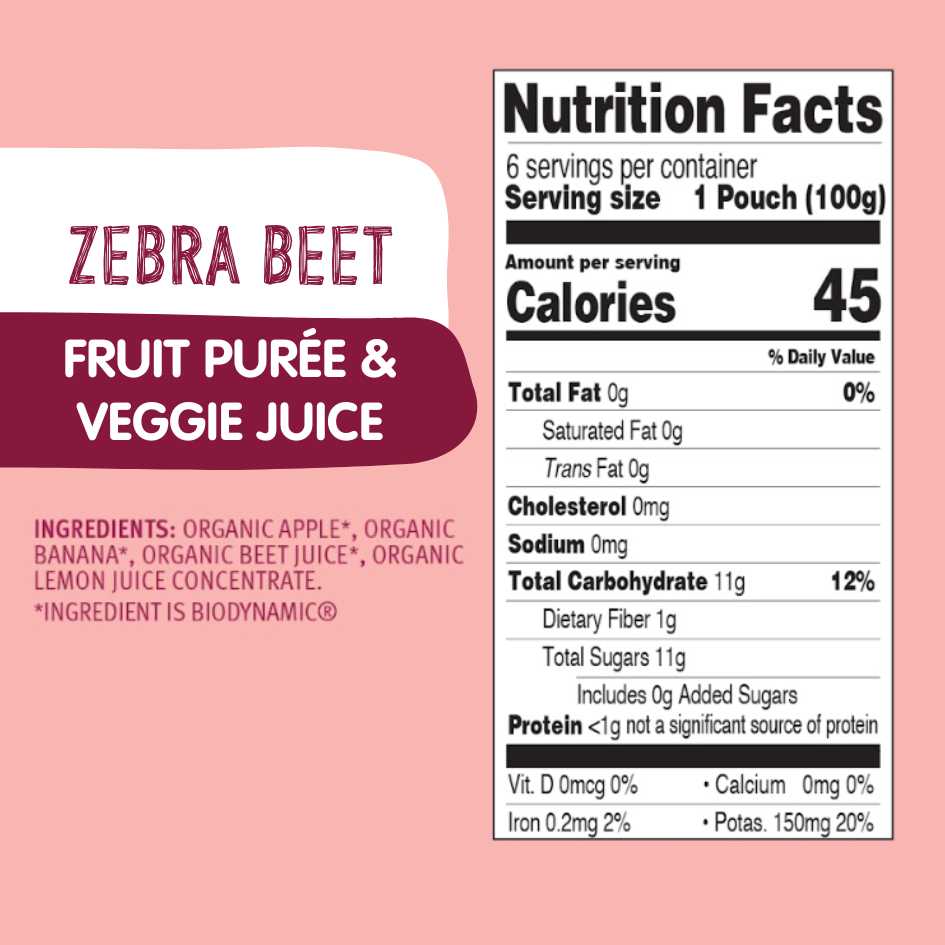 Holle Organic Zebra Beet - Fruit & Veggie Purée Pouches - Formuland