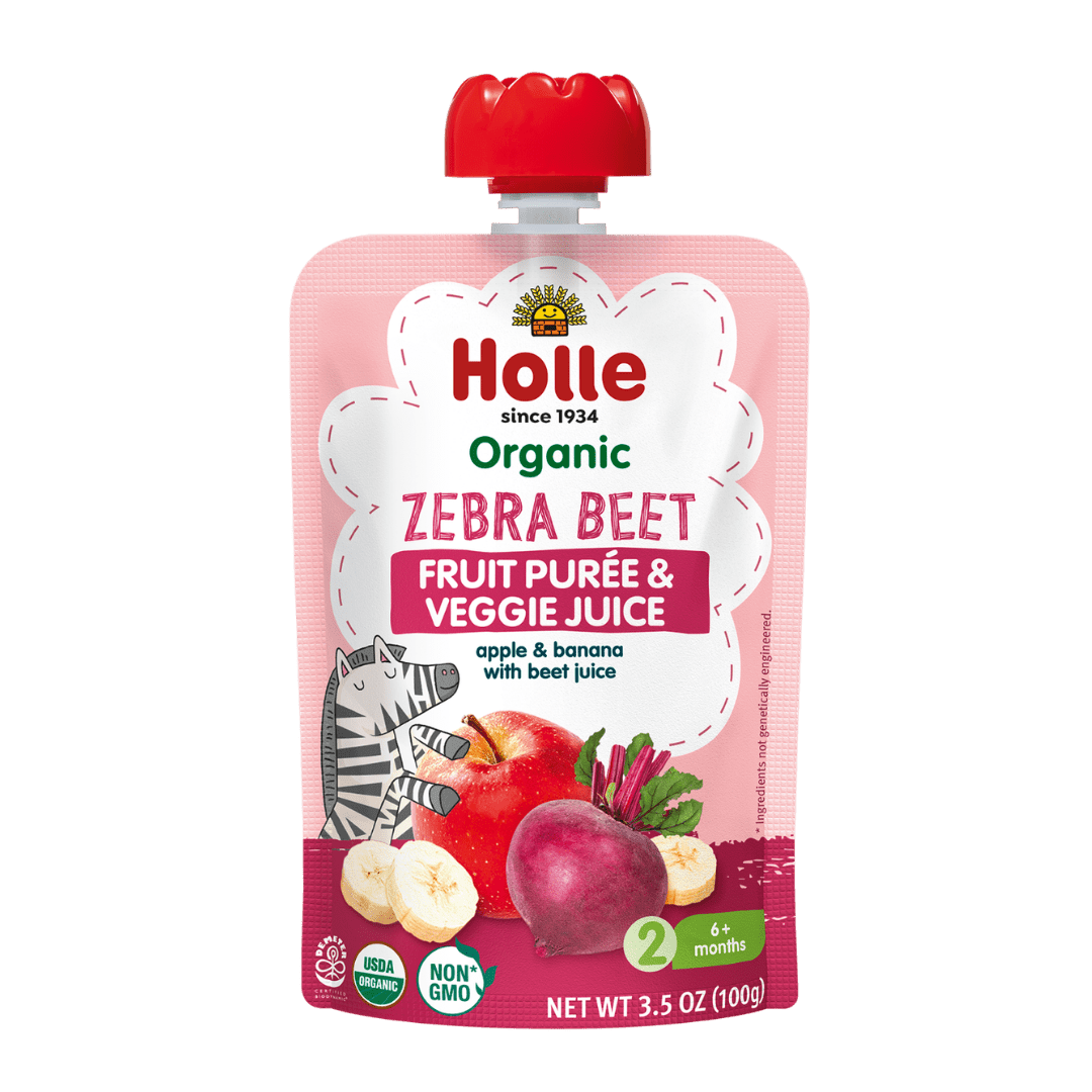 Holle Organic Zebra Beet - Fruit & Veggie Purée Pouches - Formuland