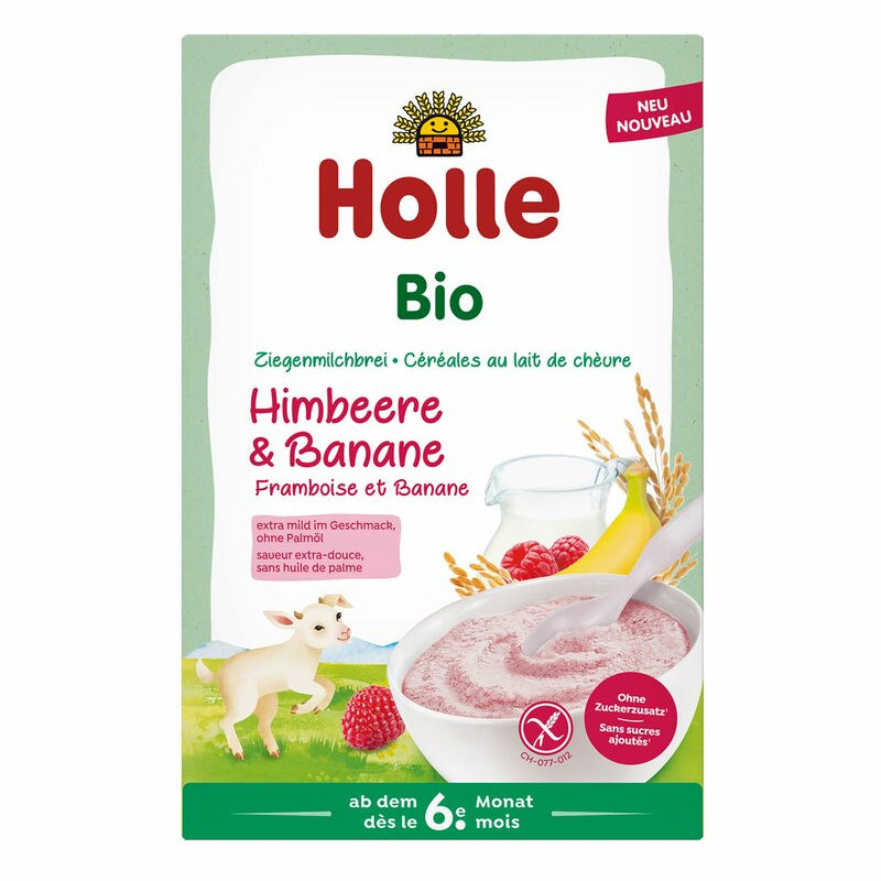 Holle Organic Goat Milk Porridge with Raspberry & Banana - 6 Months+ (200g)