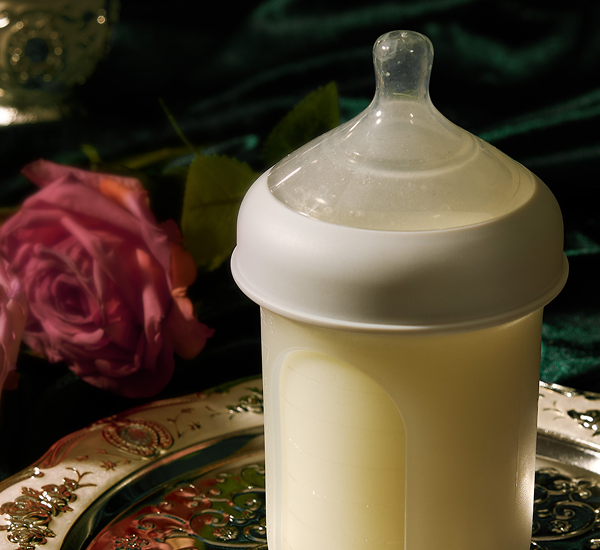 Prepared bottle of HiPP German formula