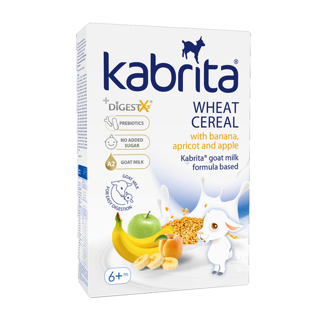 Kabrita Wheat Cereal with Banana, Apricot, Apple and Goat Milk from 6 months (180g) - Formuland