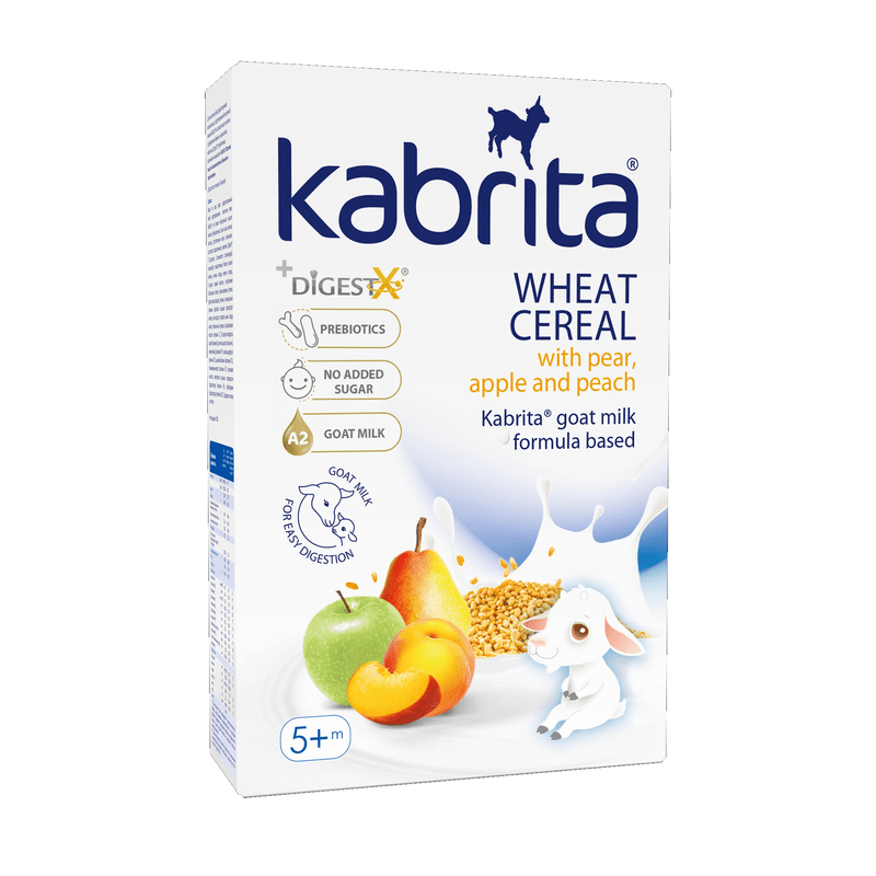 Kabrita Wheat Cereal with Pear, Apple, Peach and Goat Milk from 5 months (180g) - Formuland