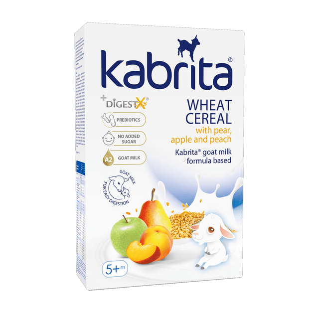 Kabrita Wheat Cereal with Pear, Apple, Peach and Goat Milk from 5 months (180g) - Formuland