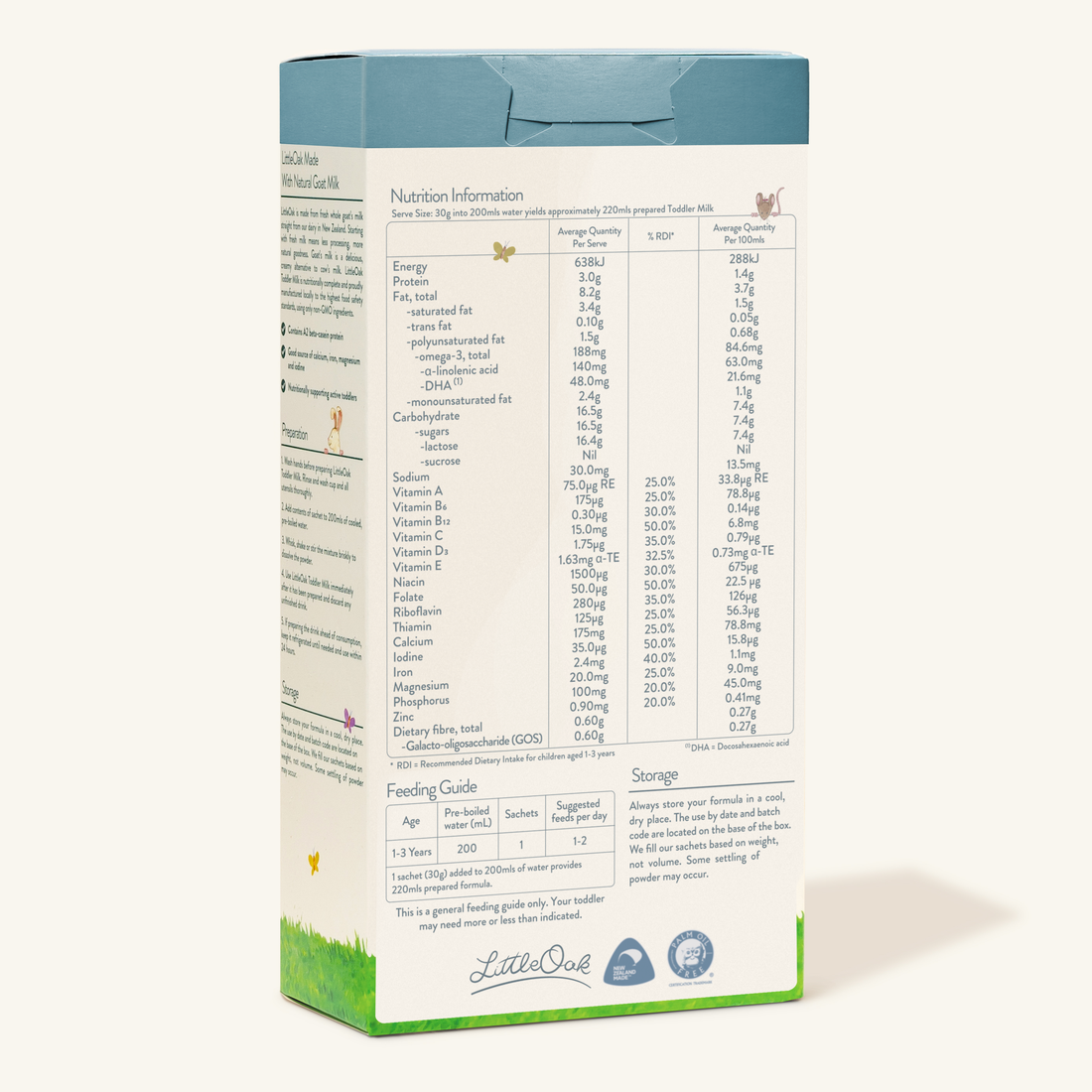 LittleOak Natural Goat Milk Toddler Formula – Stage 3 Sachets - Formuland