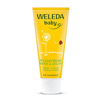Weleda Baby Calendula Face & Body Cream 75ml tube, organic nourishing moisturizer for baby skin
