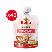 Holle Organic Apple, Banana & Berries Yogurt Pouches