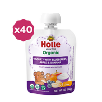 Holle Organic Blueberries, Apple & Banana Yogurt Pouches