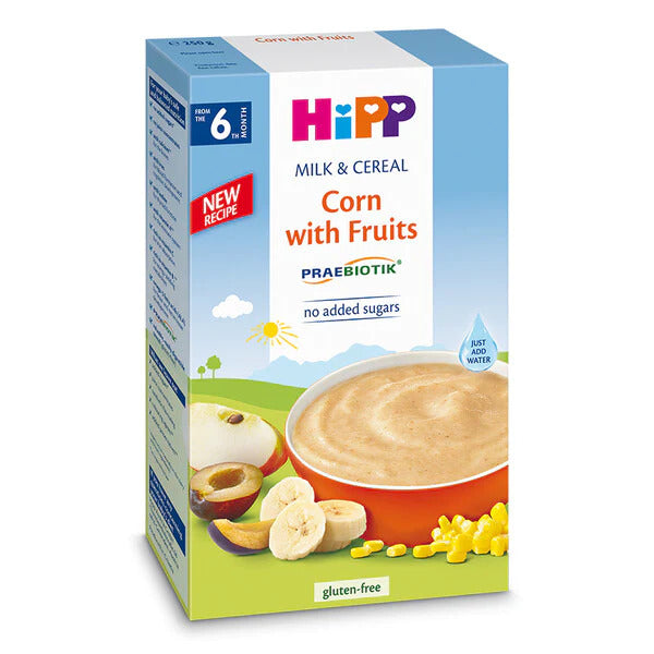 HiPP Organic Corn with Fruits Milk & Cereal from 6 months (250g)