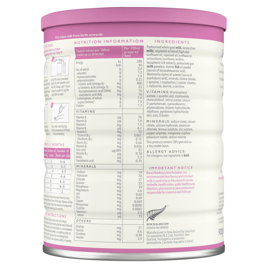 Nannycare Stage 1 Infant Formula (900g) - Formuland